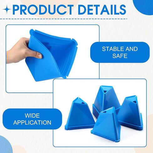 18 Pack 6" Jumbo Disc Cones Jumbo Soccer Cones Giant Triangular Plastic Cones Agility Cones Sports Cones Training Equipment for Soccer Football Basketball Practice Drills Outdoor Event Games in Saudi Arabia