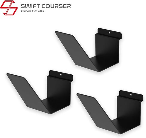 3 Packs Baseball Glove Shelf Holder, Sports Metal Storage Display Rack, Slatwall Accessories, 7.5"x3.14"x4.9", Black (Black) in Saudi Arabia