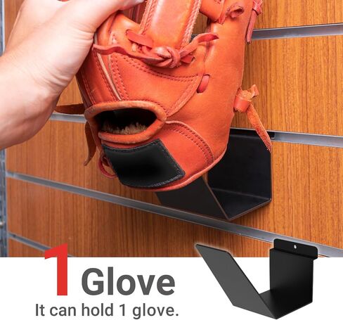 3 Packs Baseball Glove Shelf Holder, Sports Metal Storage Display Rack, Slatwall Accessories, 7.5"x3.14"x4.9", Black (Black) in Saudi Arabia