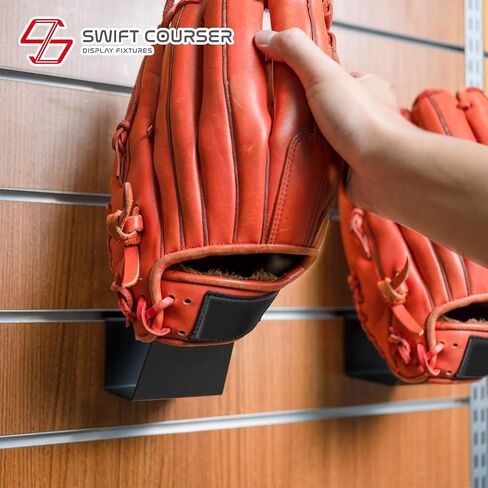 3 Packs Baseball Glove Shelf Holder, Sports Metal Storage Display Rack, Slatwall Accessories, 7.5"x3.14"x4.9", Black (Black) in Saudi Arabia