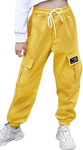 SANGTREE Women's Cargo Elastic Waist Drawstring Pants Tapered Jogger Pants with Pockets for Women,Dark Grey,S in Saudi Arabia