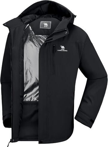 CAMEL CROWN Mens Winter Coat Waterproof Ski Jacket Hooded Windbreaker with Heat thermal Layer for Snow Rain Hiking Outdoor in Saudi Arabia