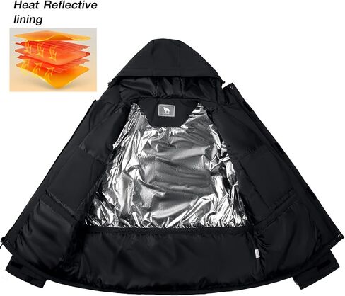 CAMEL CROWN Mens Winter Coat Waterproof Ski Jacket Hooded Windbreaker with Heat thermal Layer for Snow Rain Hiking Outdoor in Saudi Arabia