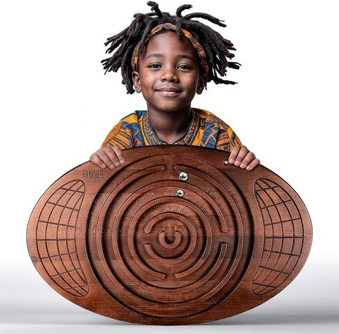 Maze Balance Board - Wood Wobble Board for Kids, Toddlers, Teens & Adults for Exercise Training, Physical Therapy, Bodyweight Fitness, Skiing, Surfing, Snowboarding, Skateboarding with Labyrinth in Saudi Arabia