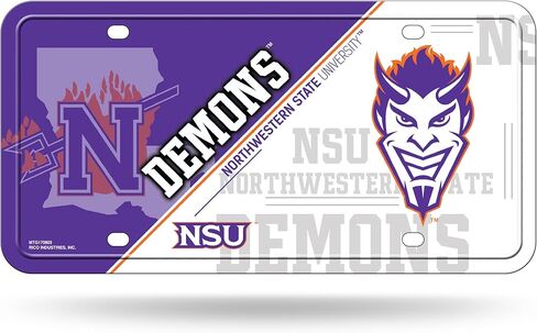 علامة السيارات المعدنية من Rico Industries NCAA Northwestern State Demons مقاس 6 بوصة × 12 بوصة - رائعة للشاحنة/السيارة/سيارات الدفع الرباعي in Saudi Arabia