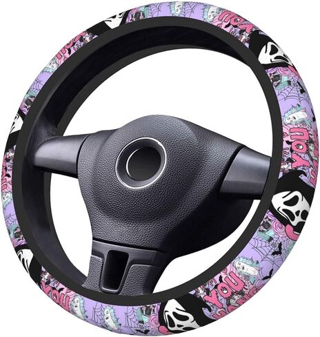 Halloween Horror Movie Steering Wheel Cover Universal 15 in Car Accessories for Men Women,Steering Wheel Protector Comfortable Protective Case for SUV Sedan Decor in Saudi Arabia