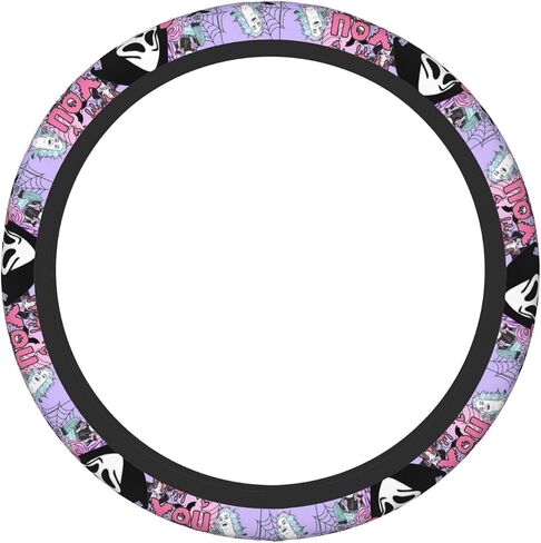 Halloween Horror Movie Steering Wheel Cover Universal 15 in Car Accessories for Men Women,Steering Wheel Protector Comfortable Protective Case for SUV Sedan Decor in Saudi Arabia