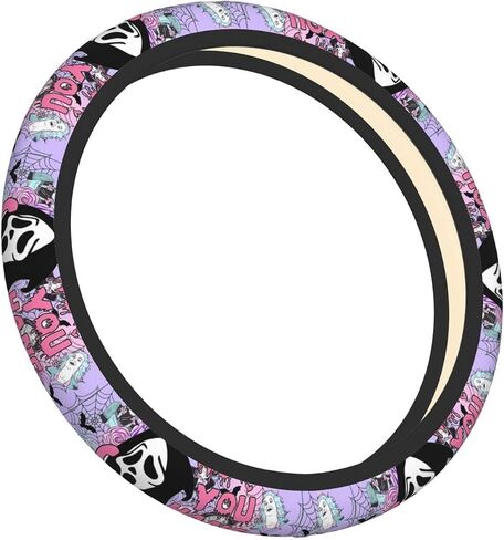 Halloween Horror Movie Steering Wheel Cover Universal 15 in Car Accessories for Men Women,Steering Wheel Protector Comfortable Protective Case for SUV Sedan Decor in Saudi Arabia