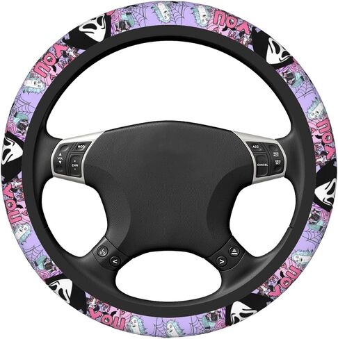 Halloween Horror Movie Steering Wheel Cover Universal 15 in Car Accessories for Men Women,Steering Wheel Protector Comfortable Protective Case for SUV Sedan Decor in Saudi Arabia