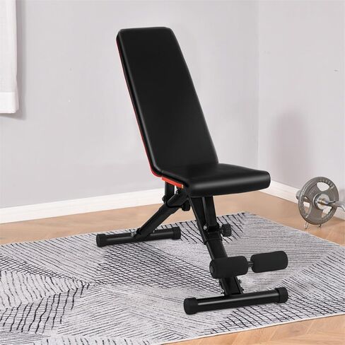مقعد وزن قابل للتعديل من FDW مع تدريبات القوة القابلة للطي لتمارين القوة المنزلية في صالة الألعاب الرياضية المنزلية ومقاعد التمارين الرياضية، مقعد لضغط مقاعد البدلاء، مقعد متعدد الوظائف - سعة عالية القوة 660 رطلاً in Kuwait