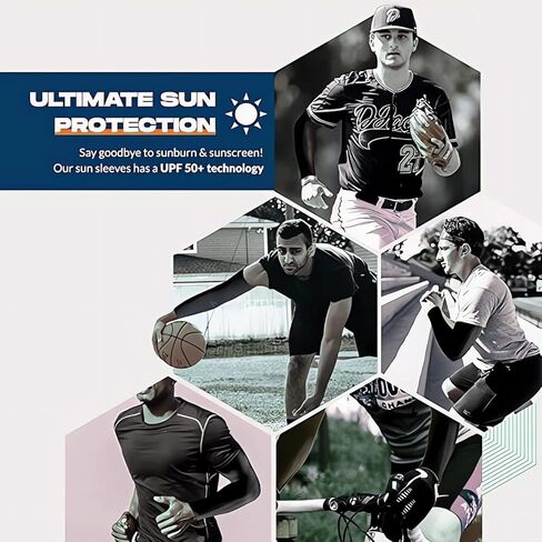 أكمام ذراع تبريد للرجال والنساء، أغطية ذراع من النايلون + سباندكس للحماية من الأشعة فوق البنفسجية من أجل ركوب الدراجات وكرة القدم in Kuwait