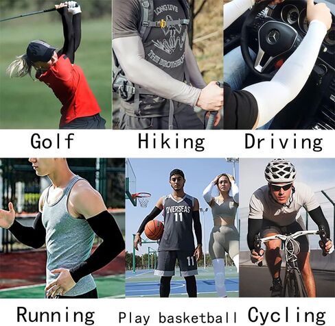 أكمام ذراع تبريد للرجال والنساء، أغطية ذراع من النايلون + سباندكس للحماية من الأشعة فوق البنفسجية من أجل ركوب الدراجات وكرة القدم in Kuwait