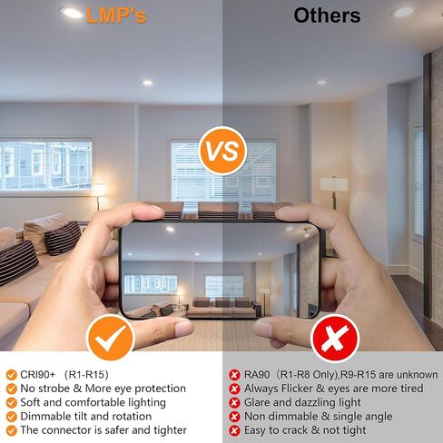 LMP 4 عبوات إضاءة LED غائرة 4 بوصة، قابلة للتحديد 2700K/3000K/3500K/4000K/5000K، مصابيح غير قابلة للتعتيم مع صندوق توصيل، 10 وات، سطوع 900 لومن، CRI90+، يمكن إضاءة خافتة للضوء النازل in Saudi Arabia