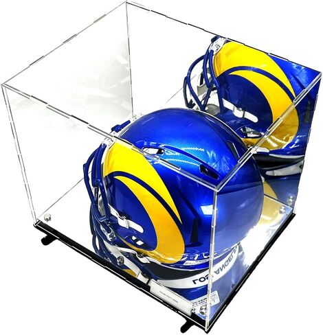 حافظة عرض خوذة كرة القدم مع حامل على الحائط - صندوق مرآة بمستويين لعرض أحذية الحماية من الأشعة فوق البنفسجية (حافظة عرض + حوامل على الحائط) in Kuwait