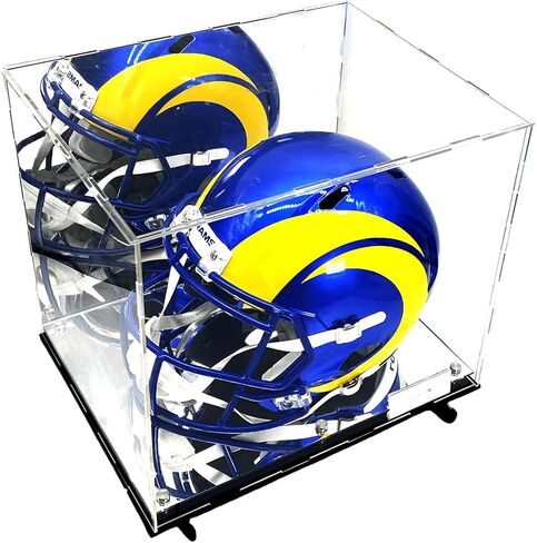 حافظة عرض خوذة كرة القدم مع حامل على الحائط - صندوق مرآة بمستويين لعرض أحذية الحماية من الأشعة فوق البنفسجية (حافظة عرض + حوامل على الحائط) in Kuwait