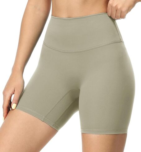 icyzone Women's High Waist Biker Shorts with Pockets Athletic Yoga Gym Shorts Tummy Control in Saudi Arabia