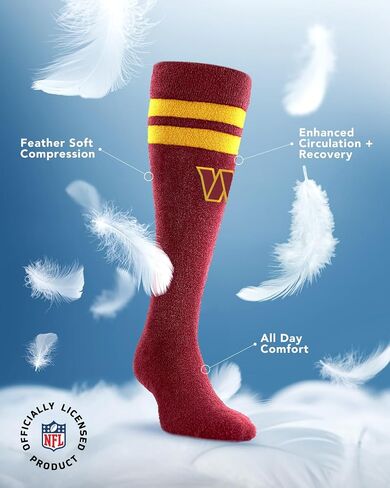 For Bare Feet NFL WASHINGTON COMMANDERS Cozy Feather Compression Varsity Stripe Team Color Large/Extra Large in Saudi Arabia