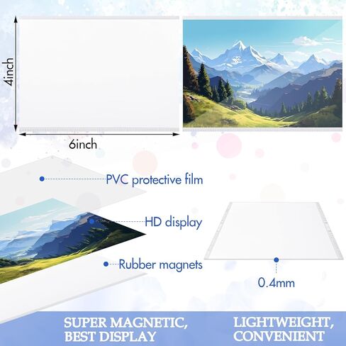 20 جهاز كمبيوتر شخصى إطارات الصور المغناطيسية للثلاجة 4 "× 6" التسامي إطارات الصور المغناطيسية جيوب فارغة حامل بطاقة بريدية للثلاجة المنزل الفصول الدراسية مكتب DIY الحرف التسامي الحراري in Kuwait