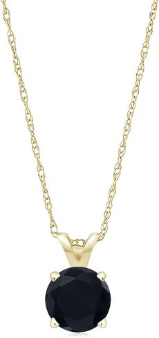 Gem Stone King 14K Yellow Gold Purple Amethyst Pendant Necklace For Women (0.45 Cttw, Gemstone Birthstone, Round 5MM With 18 Inch Chain) in Saudi Arabia