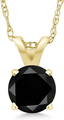 Gem Stone King 14K Yellow Gold Purple Amethyst Pendant Necklace For Women (0.45 Cttw, Gemstone Birthstone, Round 5MM With 18 Inch Chain) in Saudi Arabia
