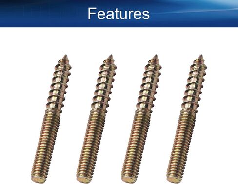 Yinpecly 10Pcs Carbon Steel Double Headed Hanger Bolts 2 inch Length Self-Tapping Screw for Furniture Installation M6×50 Bronze in Saudi Arabia
