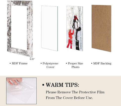 PHAREGE Distressed White 8x10 Picture Frame Bulk 18 Pack, Faux Birch Grain 8 by 10 Rustic Frame Set, Multi Farmhouse Frames for Family Team Photos, Vertically or Horizontally, Tabletop or Wall in Kuwait