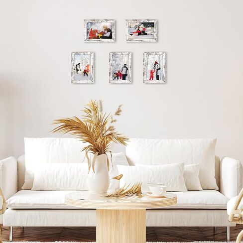 PHAREGE Distressed White 8x10 Picture Frame Bulk 18 Pack, Faux Birch Grain 8 by 10 Rustic Frame Set, Multi Farmhouse Frames for Family Team Photos, Vertically or Horizontally, Tabletop or Wall in Kuwait