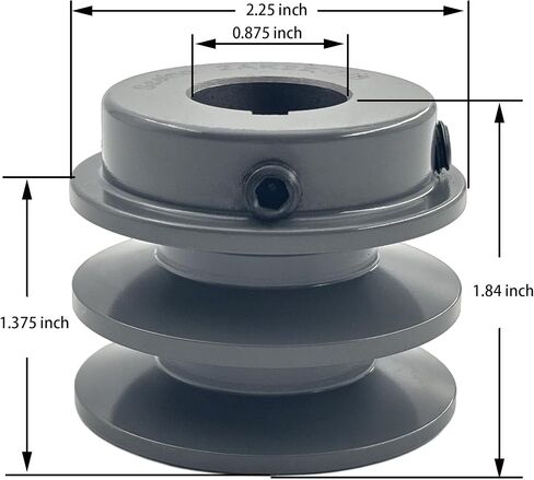 2AK22-7/8 بكرة حزام V ذات أخدود مزدوج، القطر الخارجي 2.25 بوصة، تجويف 7/8 بوصة، حزم حزام V من الحديد الزهر لأحزمة AX 3L 4L V، بكرة 2AK2278 in Saudi Arabia