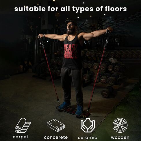Push Up Board & Pilates Bar Kit (15 Fitness Accessories) – Portable, Foldable & Color Coded Exercise Equipment for Full Body Work Out | Fitness Equipment for Strengthening Chest, Triceps, Back, & Arms in Saudi Arabia