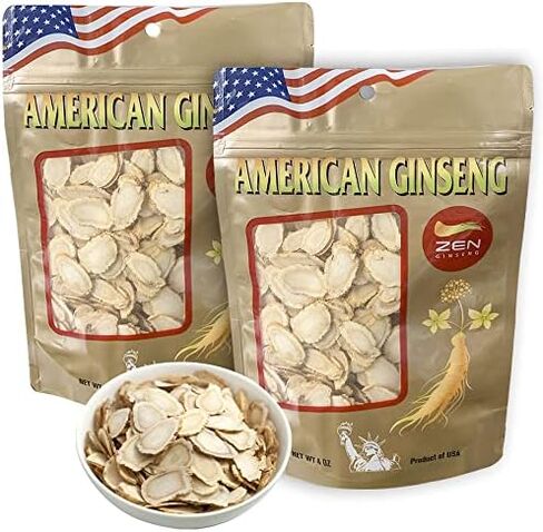2 Bags of American Ginseng Slices (4oz/Bag) 西洋参/花旗参 Panax Ginseng. Boosts Body Immunity, Energy & Stamina for Man & Women in Saudi Arabia