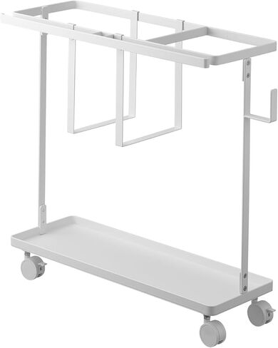Yamazaki Home Tower Rolling Slim Fitness Rack With Adjustable Holder, Casters, Hooks For Gear Organization - Steel in Kuwait