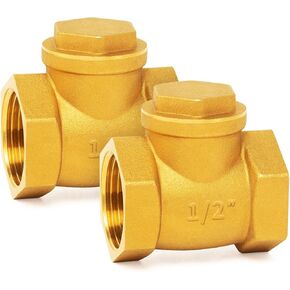 ChillWaves Brass Swing Check Valve DN25 1" Female Thread, One-Way Horizontal Non-return Check Valve，Prevent Water Back-flow(1-PACK)