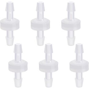 1/4 Check Valve, 6 PCS Plastic Water Stops Check Valve Aquarium, Garden Hose Check Valve, One-Way Fuel Oil Water Gas Pump Air Check Valve, Barb Hose One Way Inline Check Valve for Liquids and Gases in Saudi Arabia