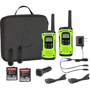 Motorola Solutions, Portable FRS, T605_H2O, Talkabout, Two-Way Radios, Emergency Preparedness, Rechargeable, 22 Channel, 35 Mile, Orange W/Black, 2 Pack