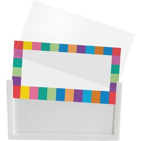 Really Good Stuff Basket and Bin Label Holders with Labels - 12 Pack - Storage for Classroom Organization - Plastic Label Clip & Holder for Baskets - Clear and Durable in Kuwait