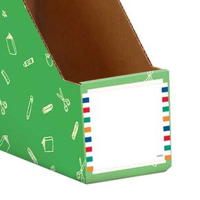 Really Good Stuff Basket and Bin Label Holders with Labels - 12 Pack - Storage for Classroom Organization - Plastic Label Clip & Holder for Baskets - Clear and Durable