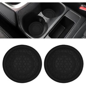 2PCS Car Cup Holder Coasters, 2.75 Inch Auto Non-Slip Anti Dust Cup Mats, Console Cup Holder Insert Coaster Auto Insulated Mats, Universal Interior Accessories for Most Cars (Red)