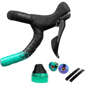GORIX Bar Tape Handlebar Grip Wrap+2 Fixed Bar Plug 2 Color Road MTB Bicycle Cycling(GX-097BD(Global Edition)) (Blue) in Kuwait