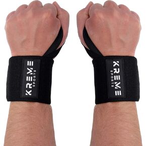 Kreme Wrist Wraps for Weightlifting, Pink Camo Wrist Straps for Strength Training, Powerlifting, Exercise, Wrist Support and Protection for Weight Lifting, Crossfit Training and Yoga, 18 inch Pair