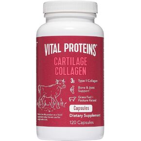 Vital Proteins Cartilage Collagen Pills, Type II Collagen & Chondroitin Sulfate Supplement for Recovery & Healthy Hair, Skin, Nails and Joints - 750 mg Serving with 120 Capsules