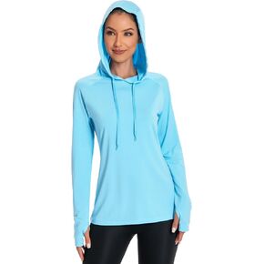 BASSDASH Women’s UPF 50+ Hiking Fishing Hoodie UV Shirt Long Sleeve Outdoor Activewear Breathable Lightweight Stretch