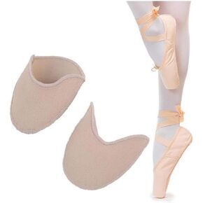 Ballet Dance Pointe Shoe Socks Pad, Toe Pouches Pad, Knitted Fabric Toe Cap Cover Toe Wrapped Protector Cushion Women Anti-Slip Toe Half Socks, Relief Forefoot Pain Point Shoes Ballet Slipper (Short)