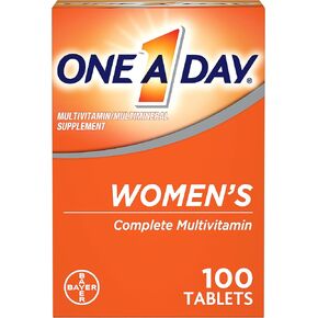 One A Day Women’s Multivitamin, Supplement with Vitamin A, Vitamin C, Vitamin D, Vitamin E and Zinc for Immune Health Support, B12, Biotin, Calcium & More, Tablet, 100 count