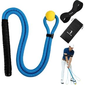 Golf Rope Swing Trainer Set-Golf Swing Training Aid,Improved Golfers Swing and Master Tempo,Golf Gifts for Men Golfers,Included Swing Correcting Arm Band&Rope Trainer with Weighted Ball