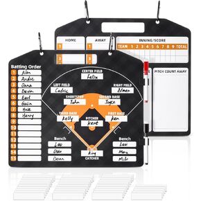 Magnetic Baseball Lineup Board for Coach, Dry Erase Coaching Dugout Clipboard, Double-Sided Coaches Whiteboard, 13.9x12 inch Baseball Marker Boards Accessories in Kuwait