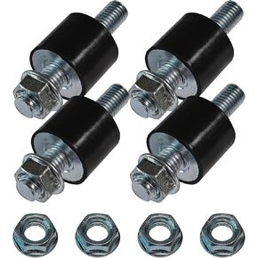 M6 Rubber Studs Shock Isolator Mounts Anti-Vibration Compatible with Split Heat/Water Pumps, Air Compressors, Harvester, Garage Motor, Generator, Gasoline Engines, Diesel Engines, DIY (4 Pack)