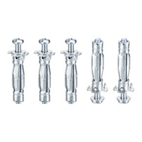 M4x32mm Hollow Wall Anchors - 5 Pack - Good for Hollow Wall Plaster Walls - Carbon Steel Hollow Drywall Anchors Screws, Silver