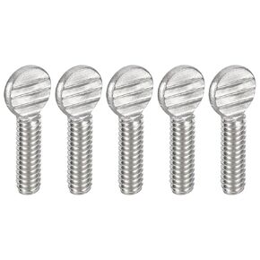 uxcell 1/4-20 x 3/4" Thumb Screws, 5pcs 304 Stainless Steel Fully Thread Galvanized Finger Tight Racket Screw