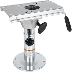 RANSOTO Aluminum Boat Seat Pedestal with Slide, Boat Chair Base with Height Adjustable from 13" to 19" Locking Boat Seats Captain Chair