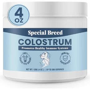 Bovine Colostrum for Dogs and Cats, Immune Support Supplement for Allergy and Itch Relief, Grass Fed Colostrum Powder (240 Grams)